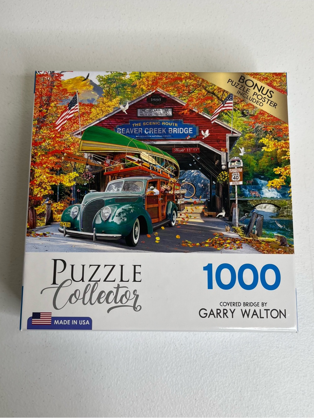 Roseart Garry Walton Covered Bridge 1000 Piece Puzzle 2022 Made in USA